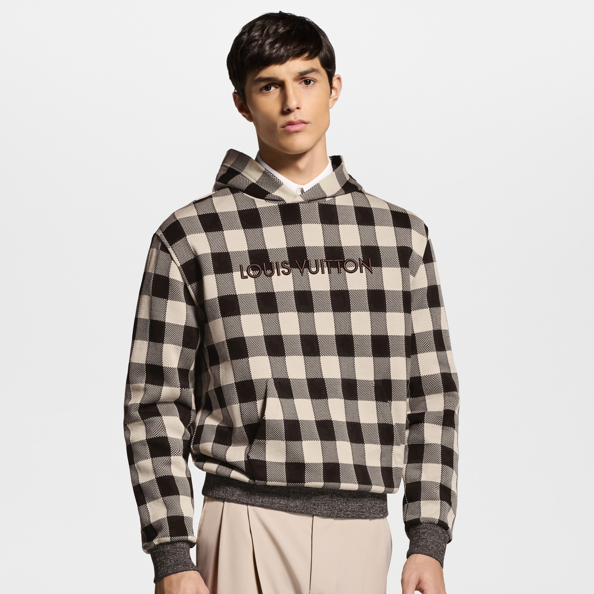Damier Jacquard Hoodie - Ready-to-Wear 1AJRKD | LOUIS VUITTON